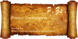 Pencz Zsuzsanna névjegykártya